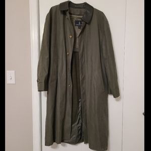 London Fog Oversized Trench Coat with Leather Collar